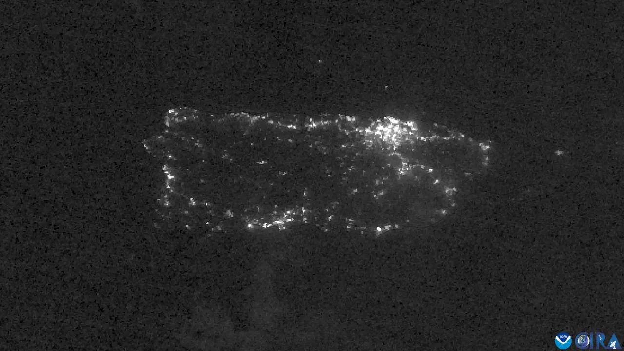 Luces nocturnas de Puerto Rico apagadas tras el huracán María
